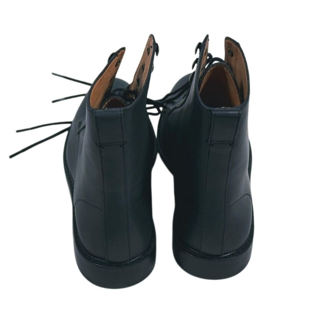 Madewell Kellie Lace Up Leather Combat Boots Size 8 Black Moto Grunge Biker 90s - Picture 4 of 13